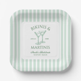Plato De Papel Despedida de soltera con bikinis y martinis