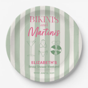 Plato De Papel Despedida de soltera con bikinis y martinis, fiest