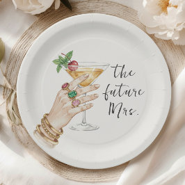 Plato De Papel Despedida de soltera con cóctel elegante