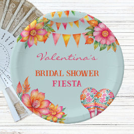 Plato De Papel Despedida de Soltera con Fiesta Mexicana de Flores