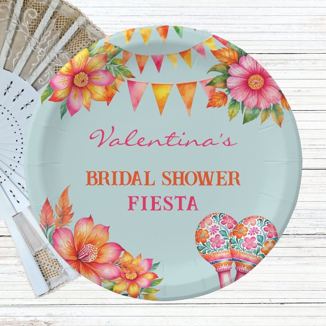 Plato De Papel Despedida de Soltera con Fiesta Mexicana de Flores (Subido por el creador)