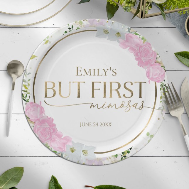 Plato De Papel Despedida de Soltera con Flores Silvestres y Mimos (Subido por el creador)