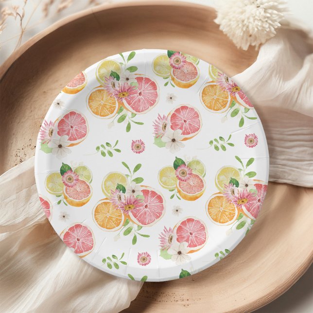 Plato De Papel Despedida de Soltera con Frutas Cítricas (Subido por el creador)