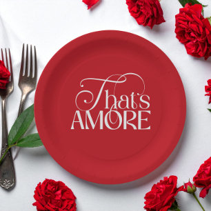 Plato De Papel Despedida de Soltera con guion de That's Amore Red