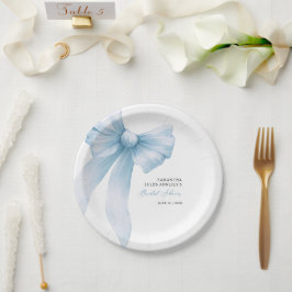 Plato De Papel Despedida de Soltera con Lazo Azul Coquette