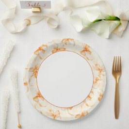 Plato De Papel Despedida de soltera con lazos naranjas