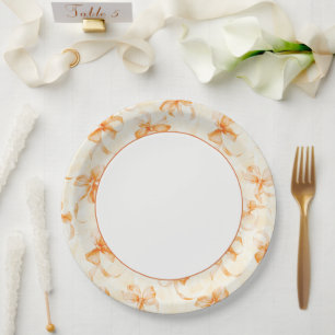 Plato De Papel Despedida de soltera con lazos naranjas