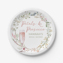Plato De Papel Despedida de soltera con Pétalos y Prosecco