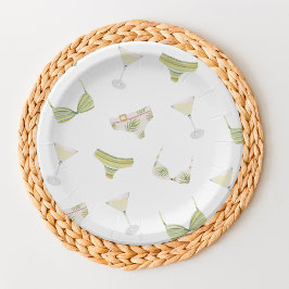 Plato De Papel Despedida de soltera con tema de bikinis y martini