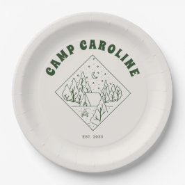 Plato De Papel Despedida de soltera con tema de camping