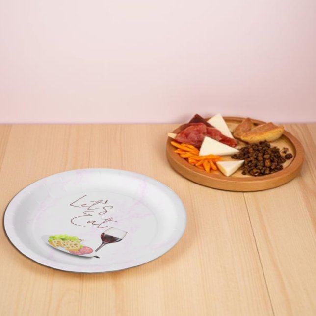 Plato De Papel Despedida de soltera con vino y charcutería (Subido por el creador)