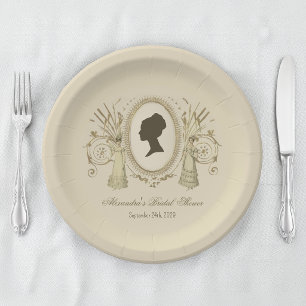 Plato De Papel Despedida de soltera Dama Regencia Escritura antig
