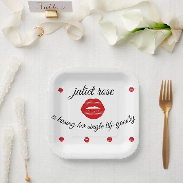 Plato De Papel Despedida de Soltera de Labios (Boda)