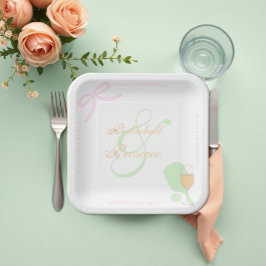 Plato De Papel Despedida de soltera de pickleball y prosecco