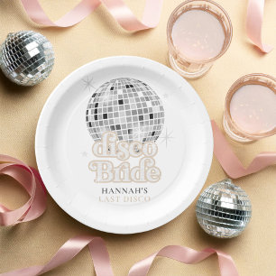 Plato De Papel Despedida de soltera disco retro