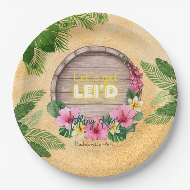 Plato De Papel Despedida de soltera en Hawaii (Anverso)