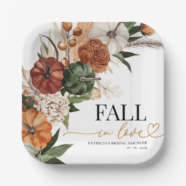 Plato De Papel Despedida de soltera Fall In Love  (Anverso)