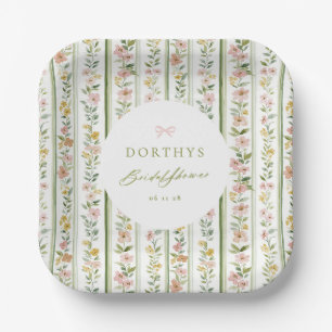 Plato De Papel Despedida de soltera floral Cottagecore