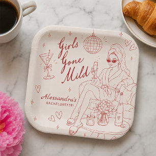 Plato De Papel Despedida de soltera Girls Gone Mild