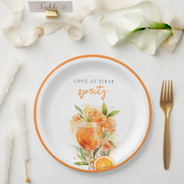 Plato De Papel Despedida de Soltera Love at First Spritz
