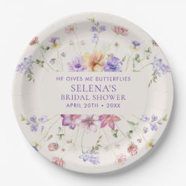 Plato De Papel Despedida de Soltera Mariposas Moradas