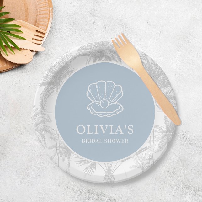 Plato De Papel Despedida de soltera moderna náutica vaquera coste (Subido por el creador)