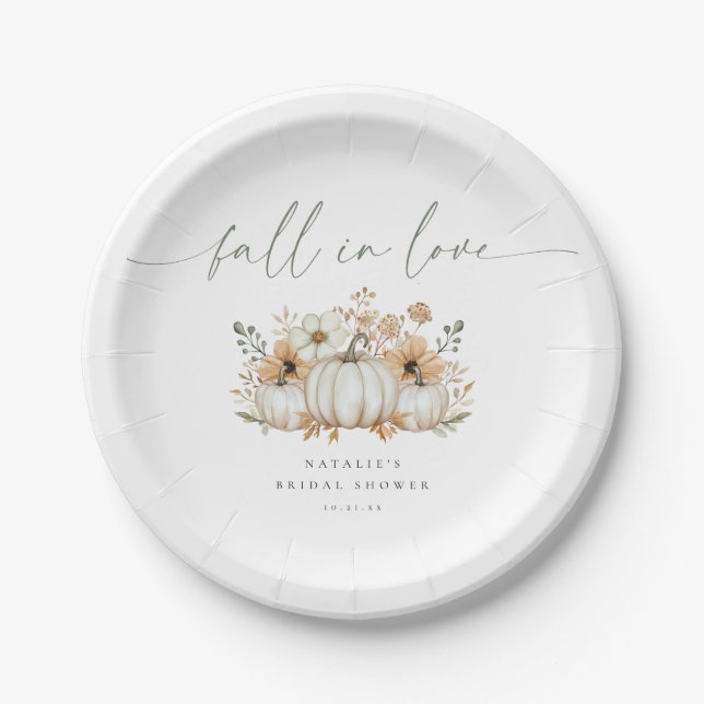 Plato De Papel Despedida de soltera Otoño Boho enamorada (Anverso)