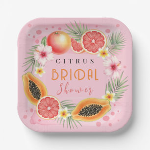 Plato De Papel Despedida de soltera personalizada con cítricos tr