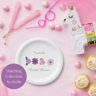 Plato De Papel Despedida de soltera personalizada con mariposas f