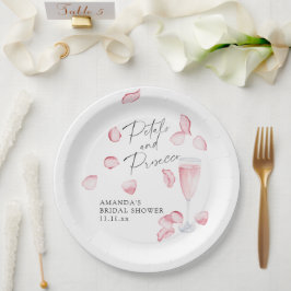 Plato De Papel Despedida de soltera Pétalos y Prosecco