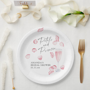 Plato De Papel Despedida de soltera Pétalos y Prosecco