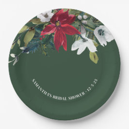Plato De Papel  Despedida de Soltera Poinsettia de Invierno 