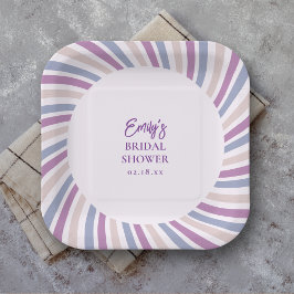 Plato De Papel Despedida de Soltera Retro Groovy Disco