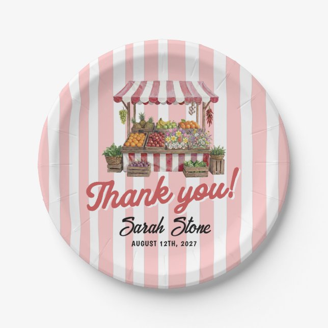 Plato De Papel Despedida de Soltera Roja Fresh Off The Market (Anverso)