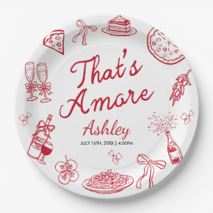 Plato De Papel Despedida de Soltera That's Amore
