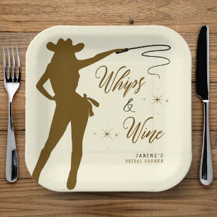 Plato De Papel Despedida de soltera vaquera Látigos y vino