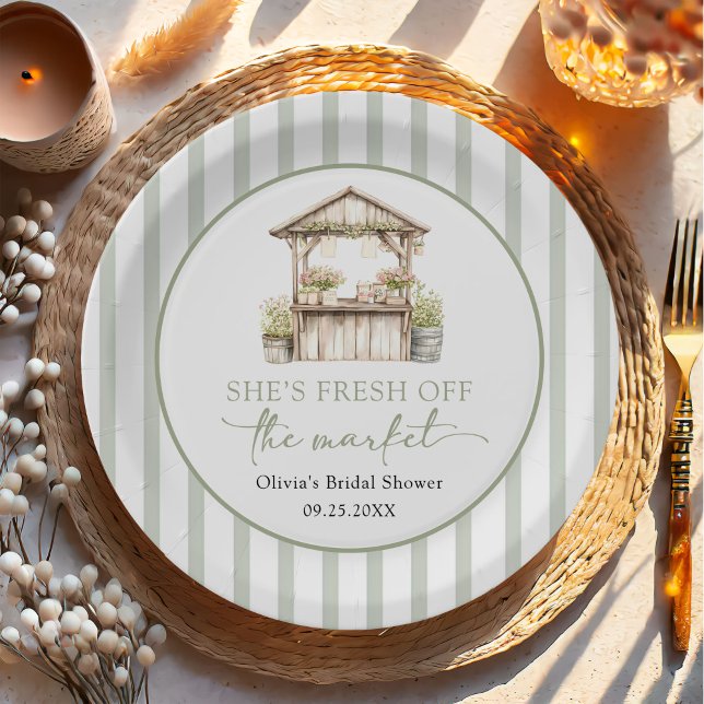 Plato De Papel Despedida de soltera Verde Fresco Del Mercado (Subido por el creador)