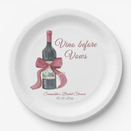 Plato De Papel Despedida de soltera Vino antes de votos