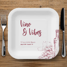Plato De Papel Despedida de soltera Vino & Vibes