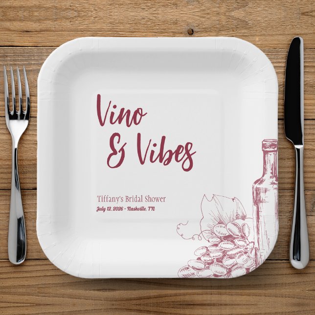 Plato De Papel Despedida de soltera Vino & Vibes (Subido por el creador)