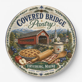 Plato De Papel Despensa del Puente Cubierto Fryeburg Maine Melami