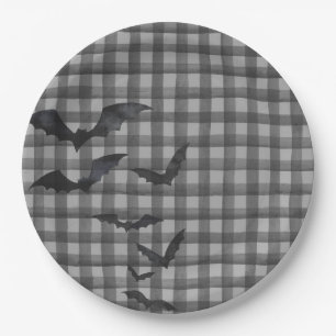 Plato De Papel Dessere de cumpleaños de Black Gingham Little Boo