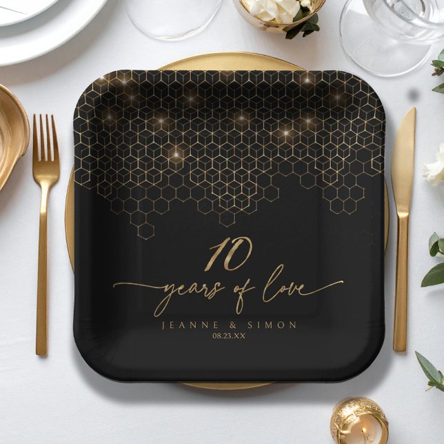 Plato De Papel Destacan el 10º aniversario de oro ID1165 (Subido por el creador)