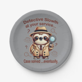 Plato De Papel "Detective Sloth" Sloth Private Eye