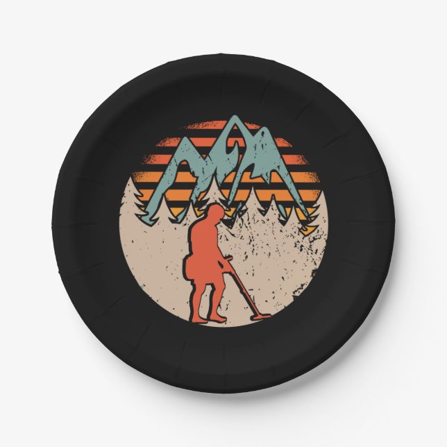 Plato De Papel Detectora Metalizado de Sondeln de época