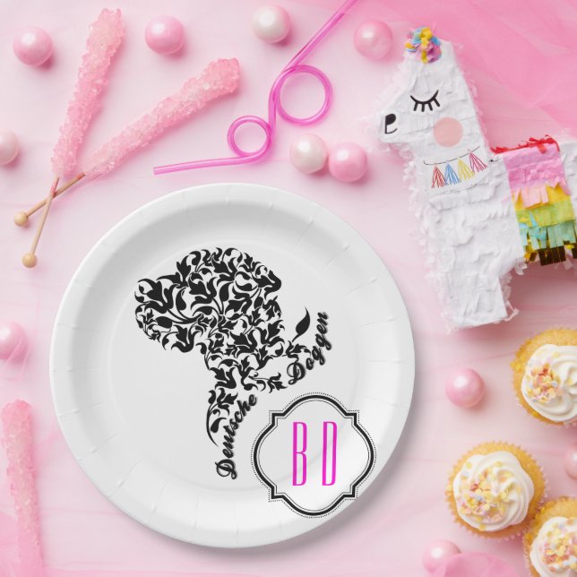 Plato De Papel Deutsche Doggen Kopf Illustration Blatt (Fiesta)