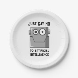 Plato De Papel Di No a la Inteligencia Artificial