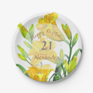 Plato De Papel Día Amarillo Lilis Arte Floral
