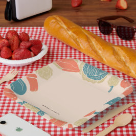 Plato De Papel Día de Acción de Amistad Rústica Casa Calentador B