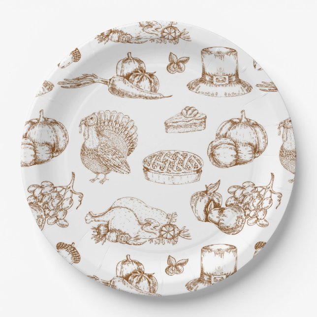 Plato De Papel Día de Acción de Gracias (Anverso)